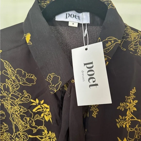 NWT Poet Elegant Black and Gold Haiku Dress - Picture 4 of 7